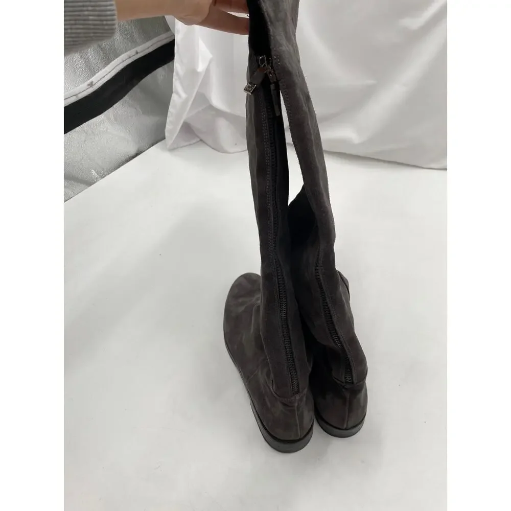 Alberto Fermani Gray Suede Dora Over the Knee boots